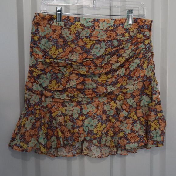 Veronica Beard Womens Lyndsay Mini Skirt Floral Ruffle Pleated Size 10 Girly - Picture 1 of 7